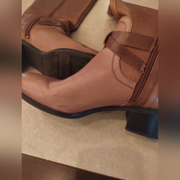 Franco Sarto Lapis brown leather zip up tall boots - Picture 5 of 16